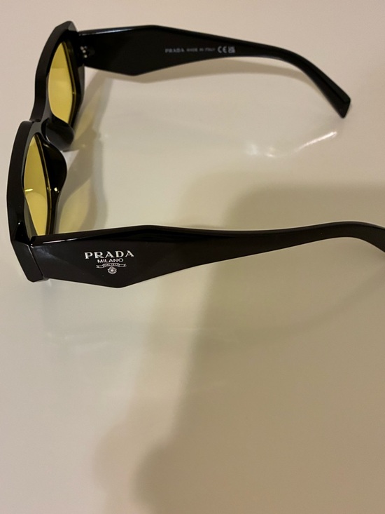 Prada Black Frame Sunglasses with Yellow Lenses main image 5